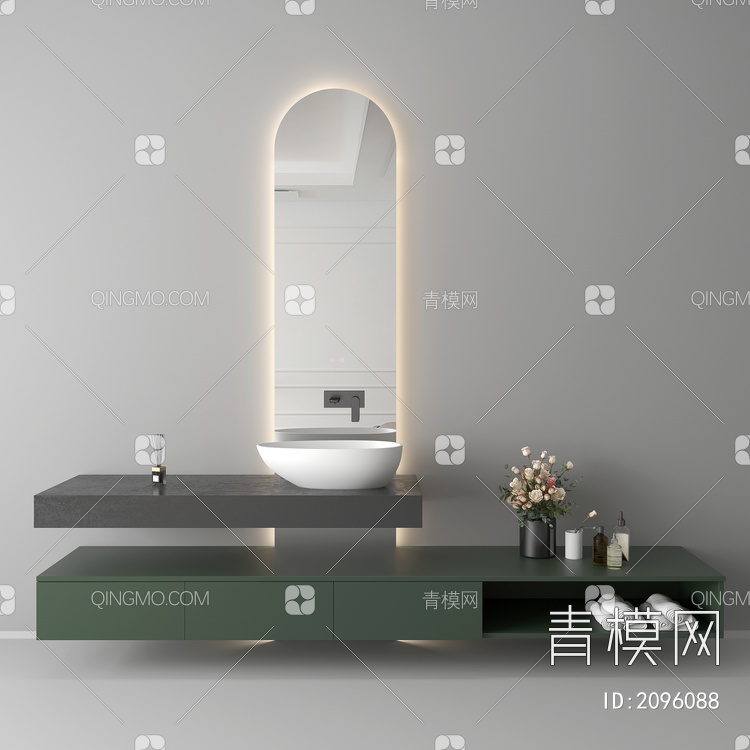 卫浴柜 浴室柜 洗手台3D模型下载【ID:2096088】