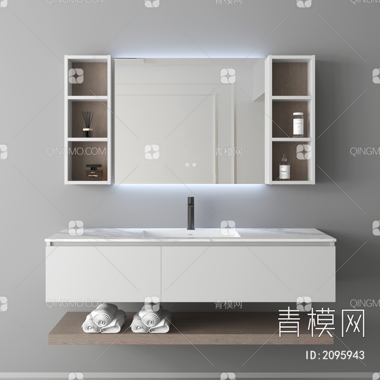 卫浴柜 浴室柜 洗手台3D模型下载【ID:2095943】