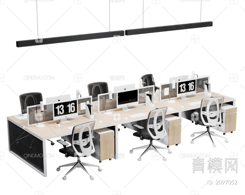 办公桌椅3D模型下载【ID:2097052】