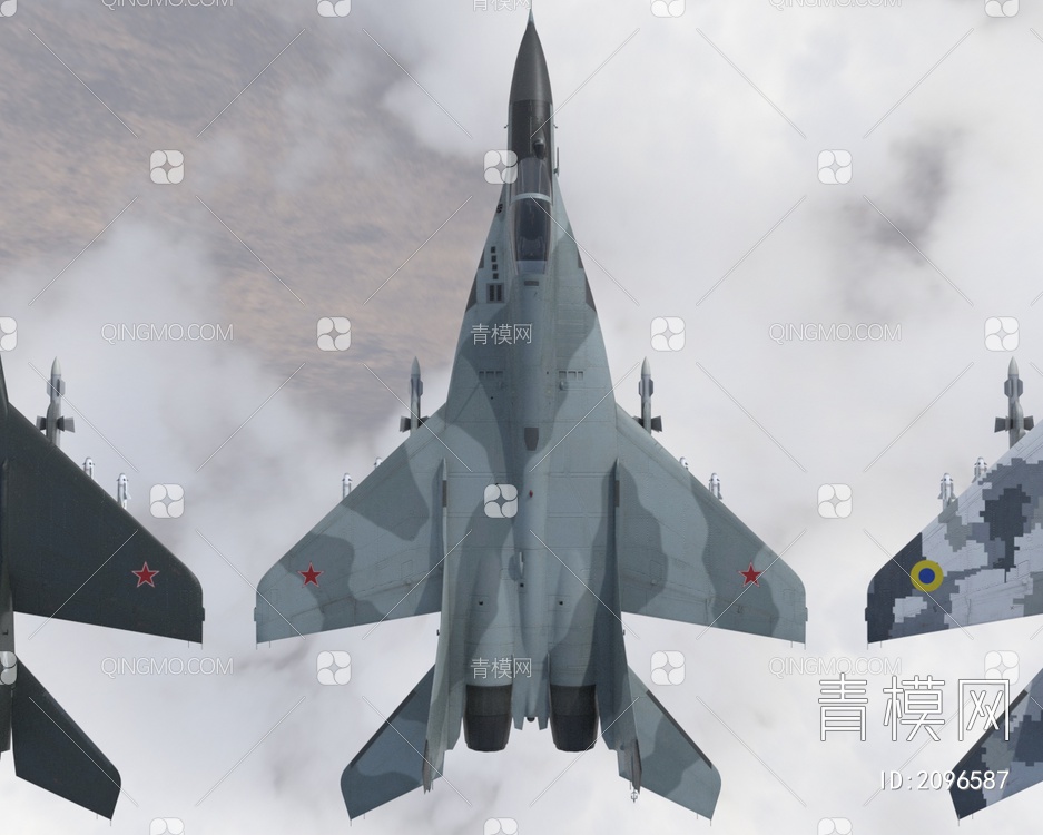 前苏联米格29战斗机mig29a3D模型下载【ID:2096587】