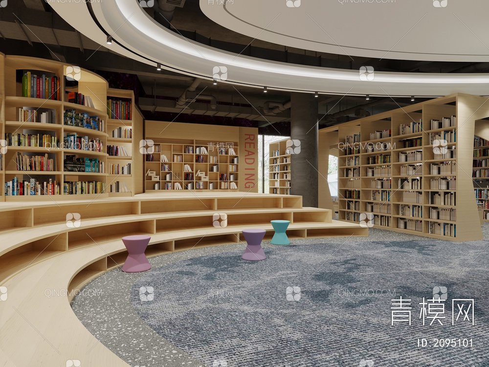 图书馆 书店 阅读数3D模型下载【ID:2095101】