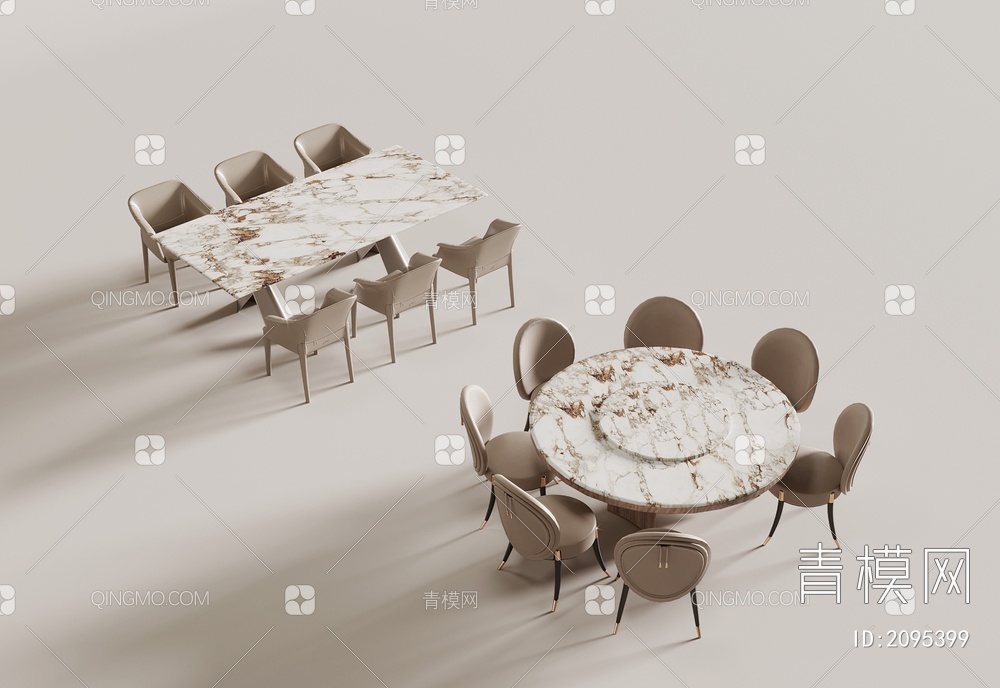 餐桌椅3D模型下载【ID:2095399】