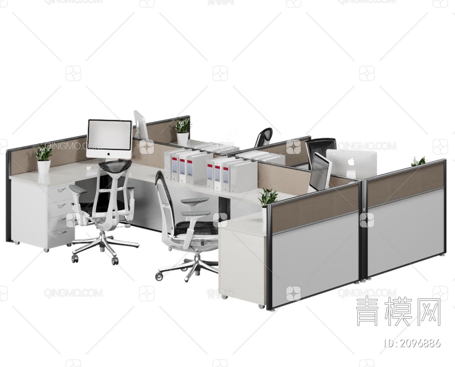 办公桌椅3D模型下载【ID:2096886】