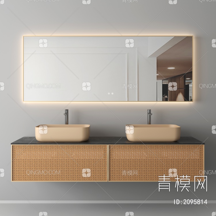卫浴柜 浴室柜 洗手台3D模型下载【ID:2095814】