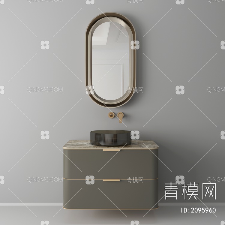 卫浴柜 浴室柜 洗手台3D模型下载【ID:2095960】