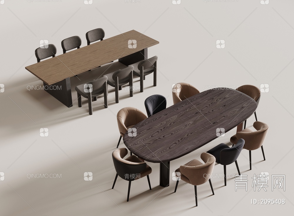 桌椅组合3D模型下载【ID:2095408】