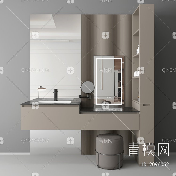 卫浴柜 浴室柜 洗手台3D模型下载【ID:2096052】