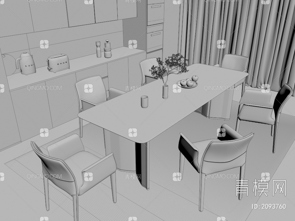 家居餐桌椅3D模型下载【ID:2093760】