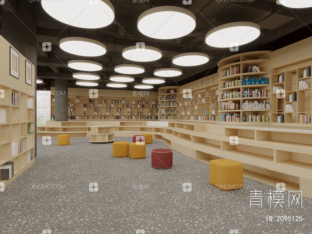 图书馆 书店 阅读数3D模型下载【ID:2095125】