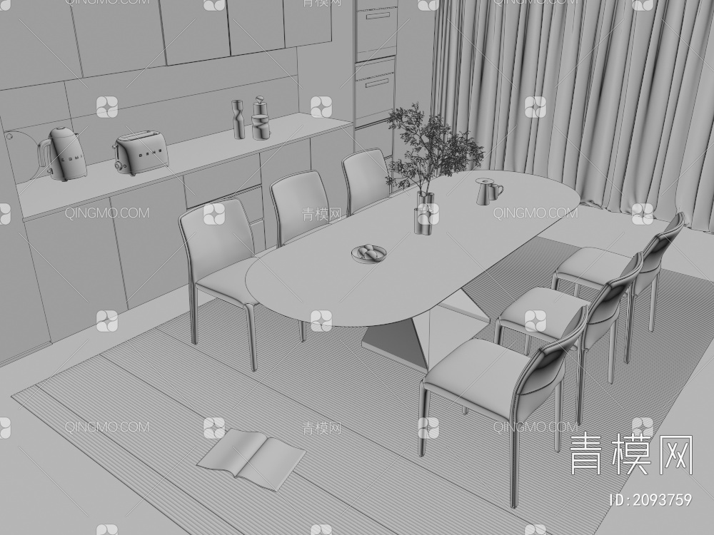 家居餐桌椅3D模型下载【ID:2093759】