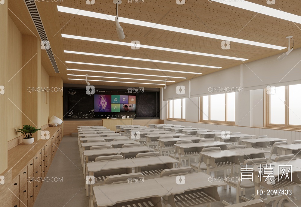学校教室3D模型下载【ID:2097433】