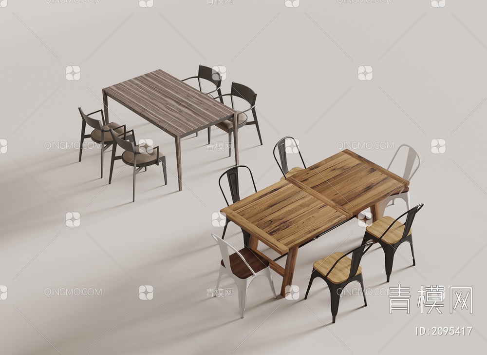 桌椅组合3D模型下载【ID:2095417】