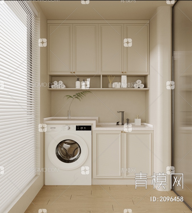 阳台洗衣机柜3D模型下载【ID:2096458】