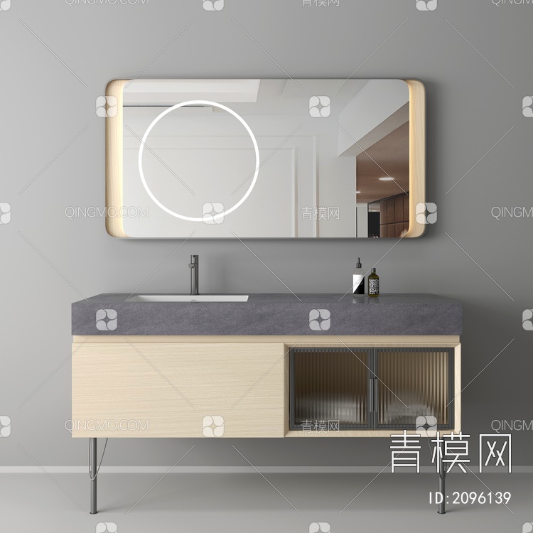 卫浴柜 浴室柜 洗手台3D模型下载【ID:2096139】