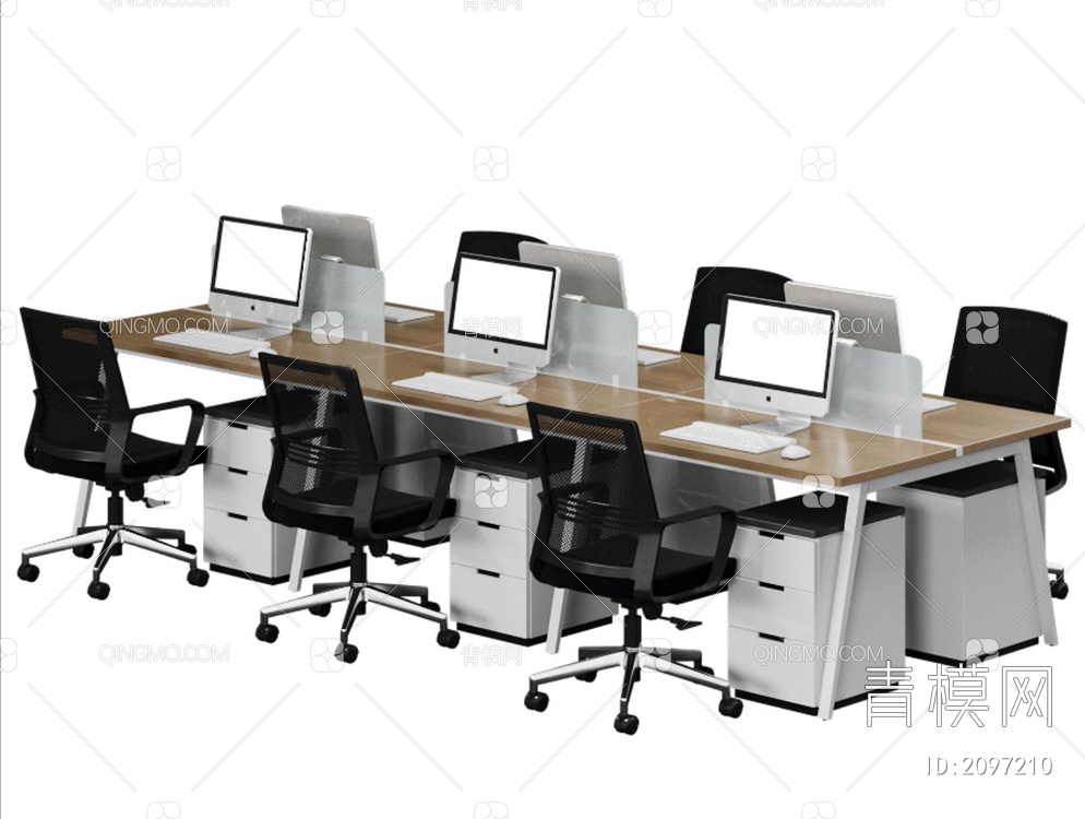 办公桌椅3D模型下载【ID:2097210】