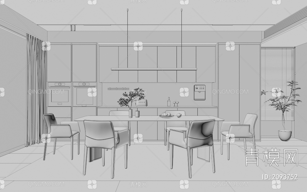 家居餐厅3D模型下载【ID:2093752】