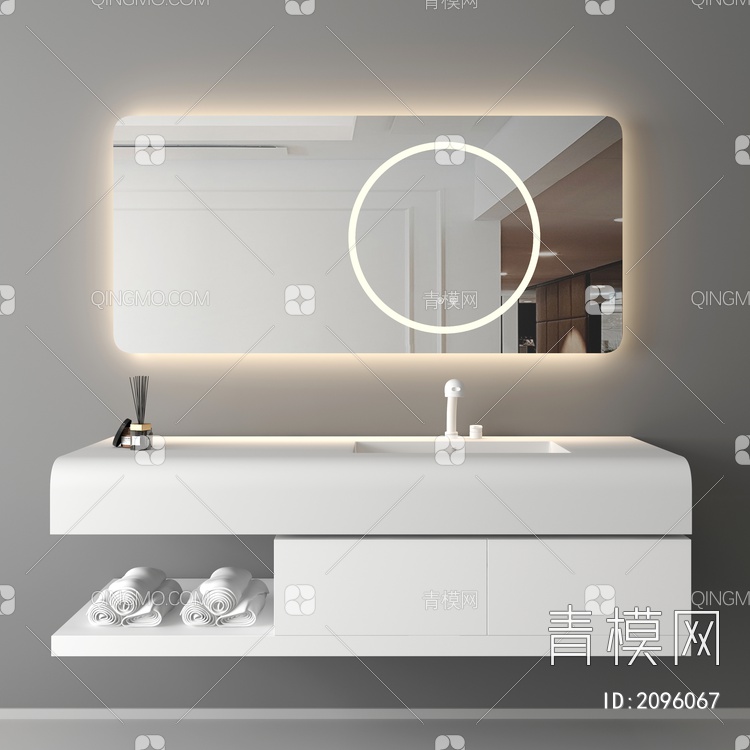卫浴柜 浴室柜 洗手台3D模型下载【ID:2096067】