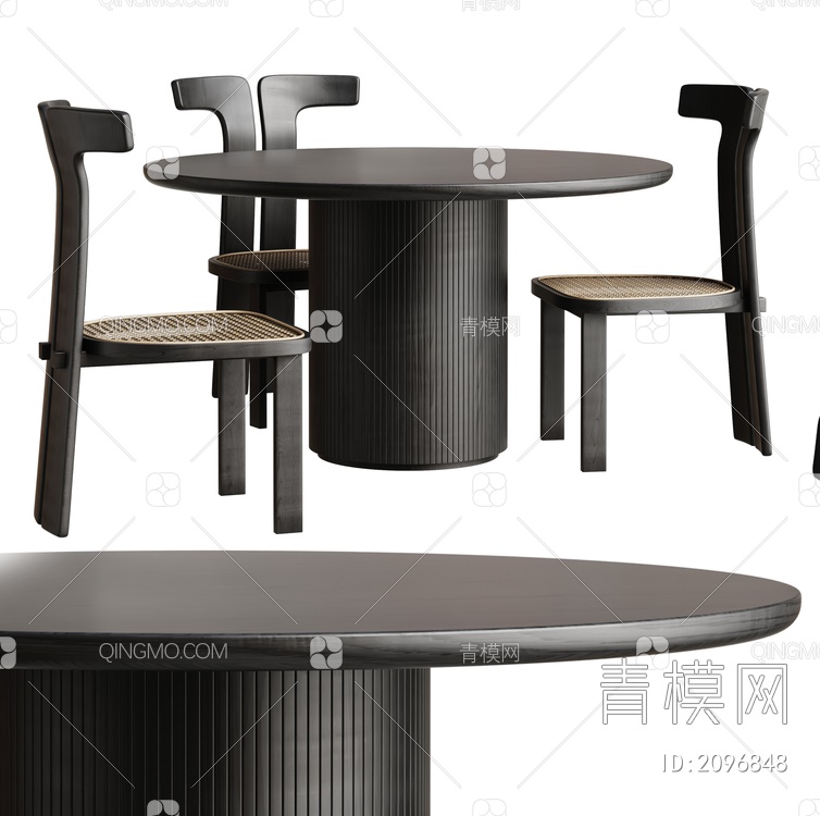 WestElm餐桌椅组合3D模型下载【ID:2096848】