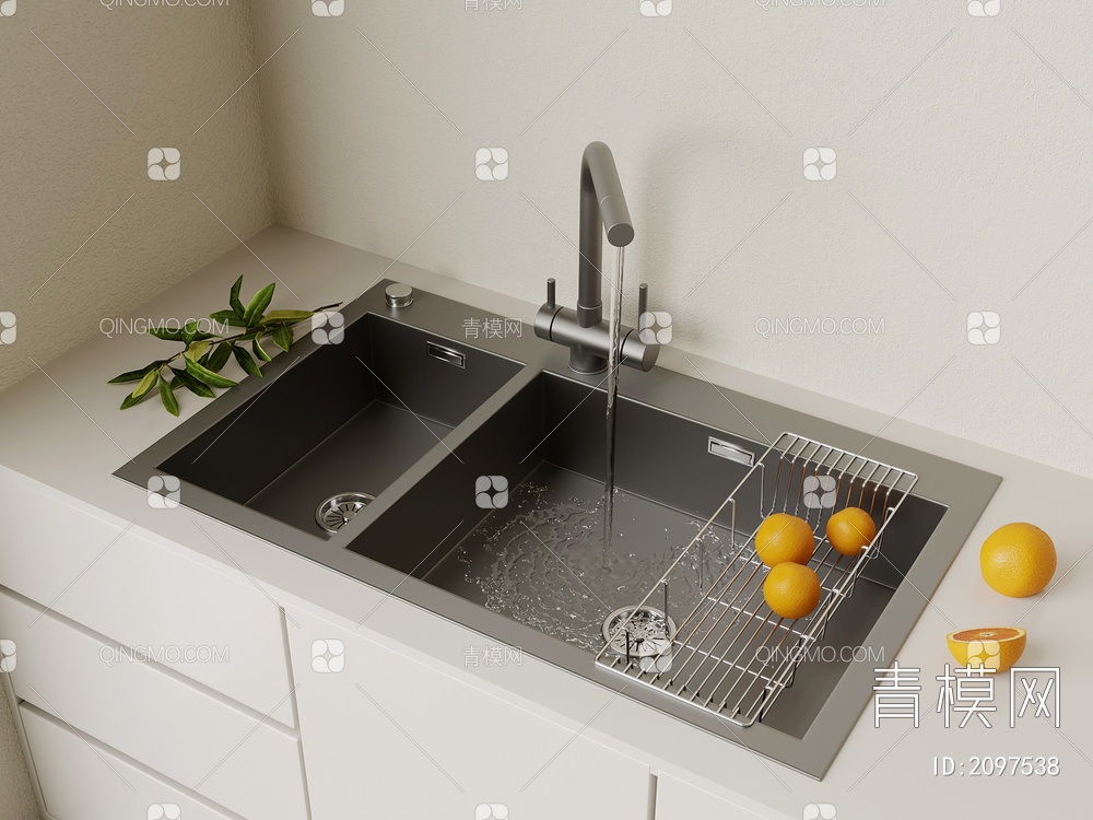 洗菜盆 水池3D模型下载【ID:2097538】