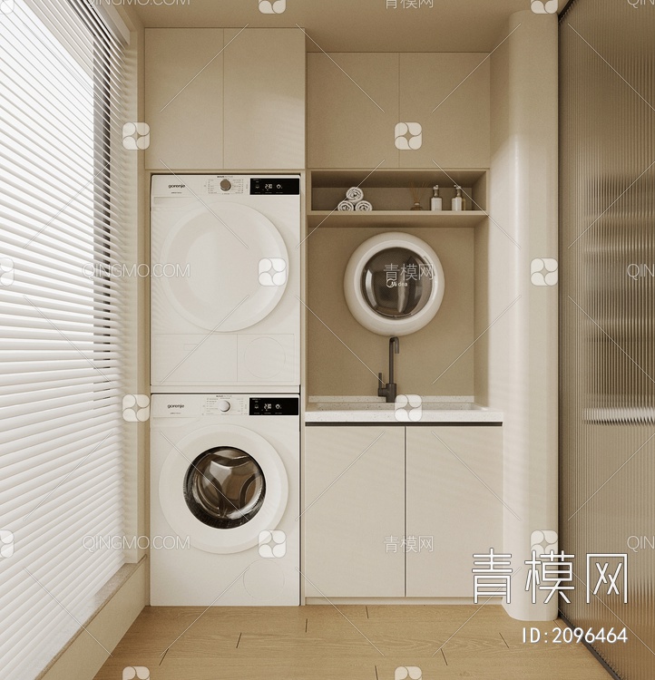 洗衣机柜3D模型下载【ID:2096464】