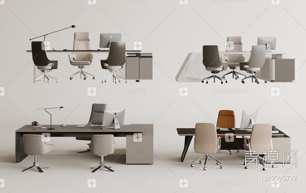 办公桌椅3D模型下载【ID:2095792】
