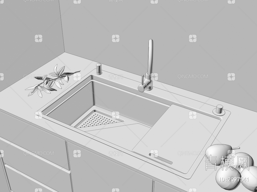 洗菜盆 水池3D模型下载【ID:2097541】
