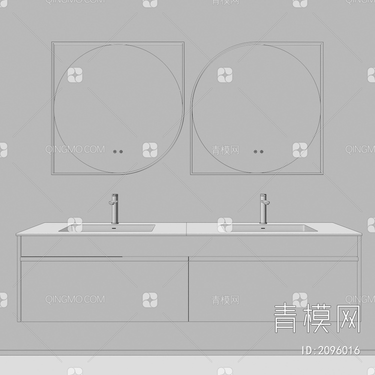 卫浴柜 浴室柜 洗手台3D模型下载【ID:2096016】