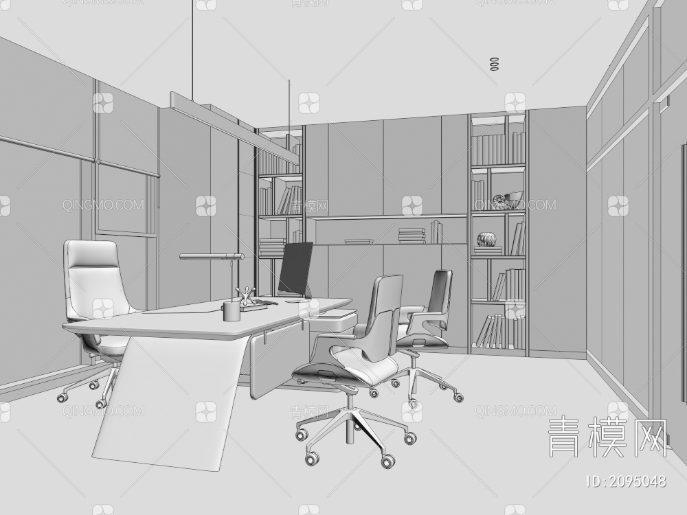 经理办公室3D模型下载【ID:2095048】