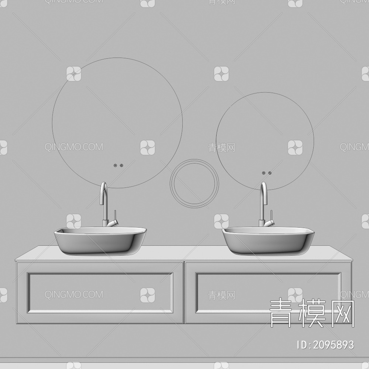 卫浴柜 浴室柜 洗手台3D模型下载【ID:2095893】