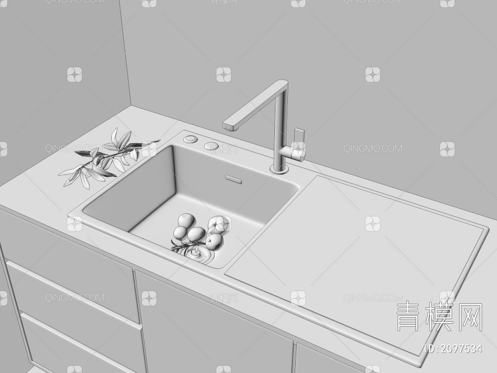 洗菜盆 水池3D模型下载【ID:2097534】