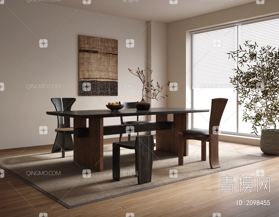 餐桌椅3D模型下载【ID:2098455】