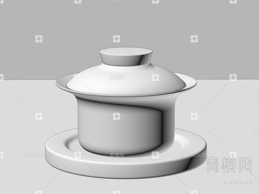 茶杯，茶具，陶瓷茶碗，瓷器3D模型下载【ID:2096958】
