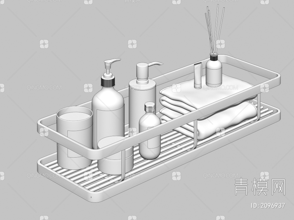 置物架，卫浴小件，毛巾架，毛巾挂架3D模型下载【ID:2096937】