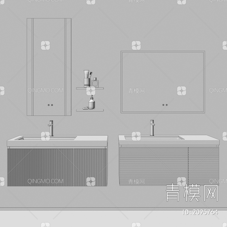 卫浴柜 浴室柜 洗手台3D模型下载【ID:2095764】