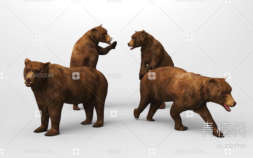 棕熊3D模型下载【ID:2097780】