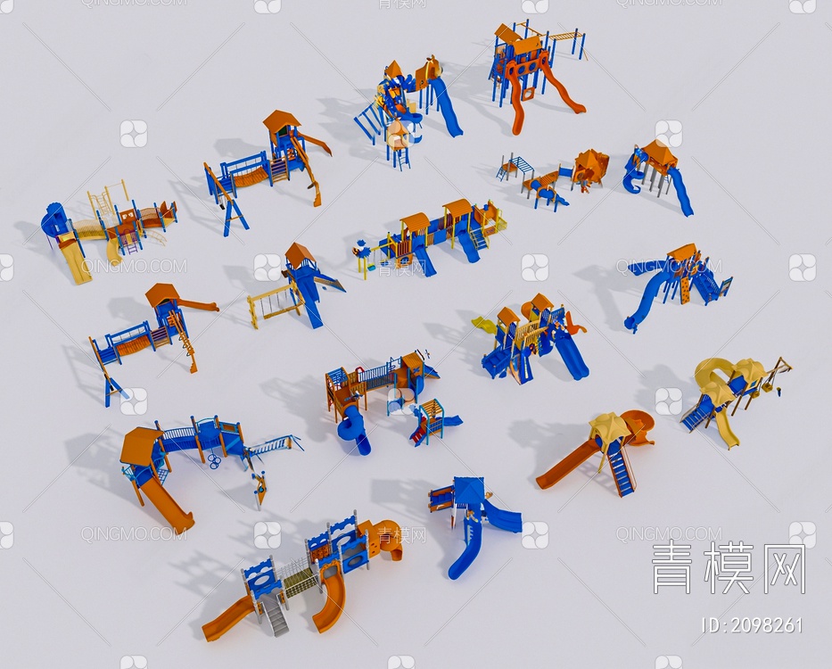 儿童滑梯组合3D模型下载【ID:2098261】