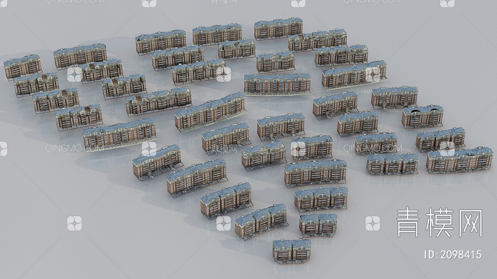 建筑 住宅楼 住宅 临街商业网点3D模型下载【ID:2098415】