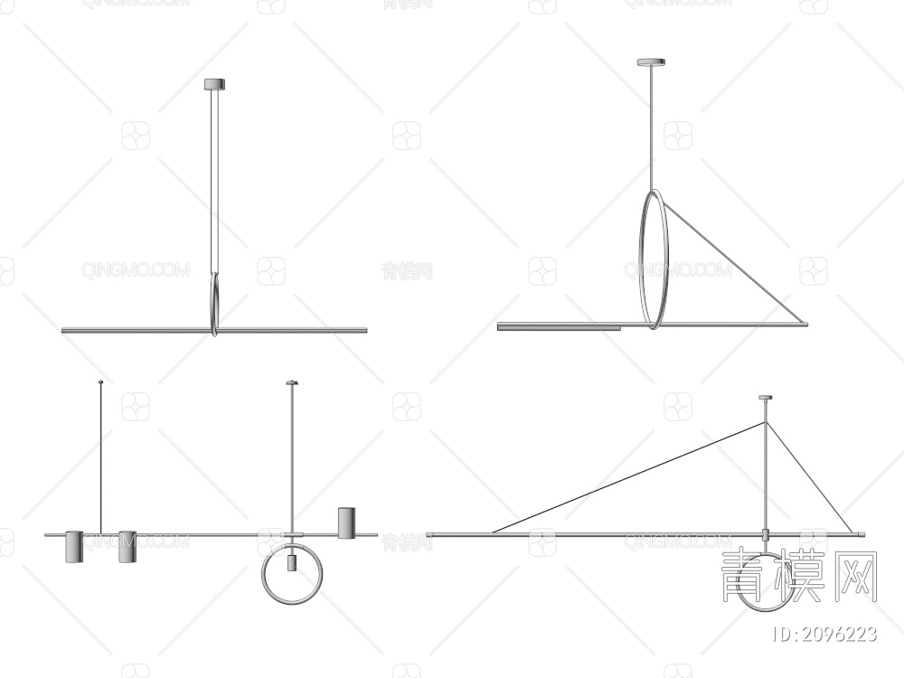 长条吊灯3D模型下载【ID:2096223】