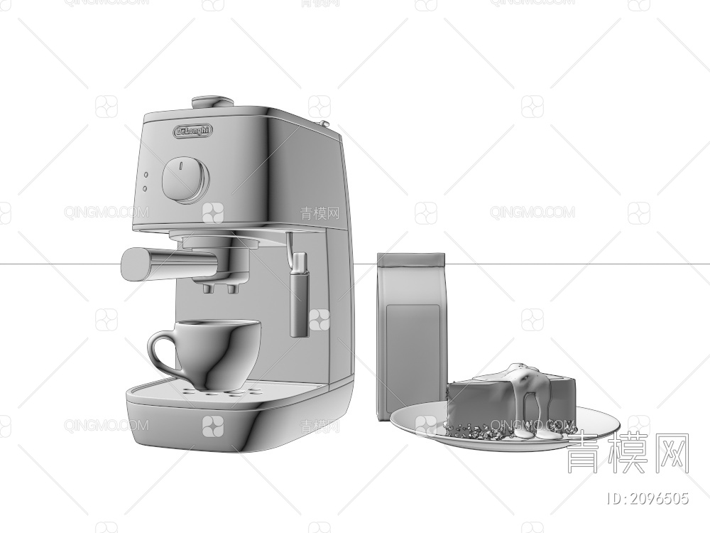 咖啡机 早餐 蛋糕 咖啡豆3D模型下载【ID:2096505】