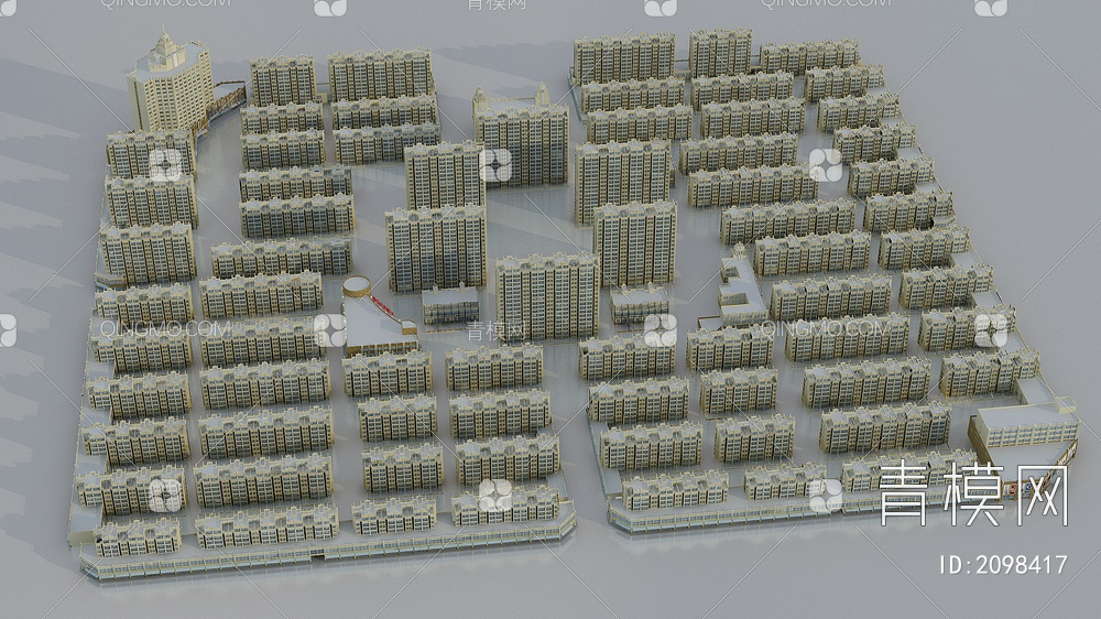 建筑 住宅楼 住宅 临街商业网点3D模型下载【ID:2098417】