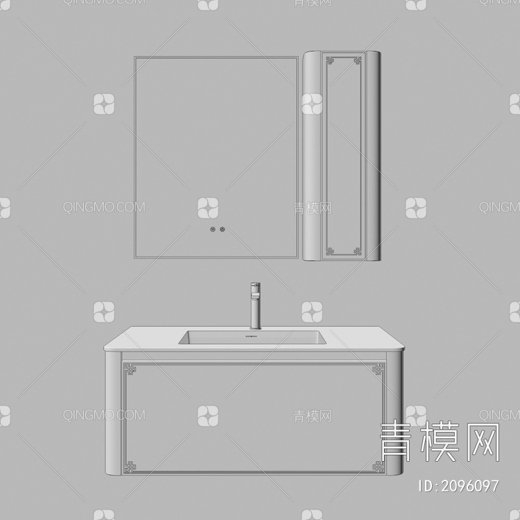 卫浴柜 浴室柜 洗手台3D模型下载【ID:2096097】