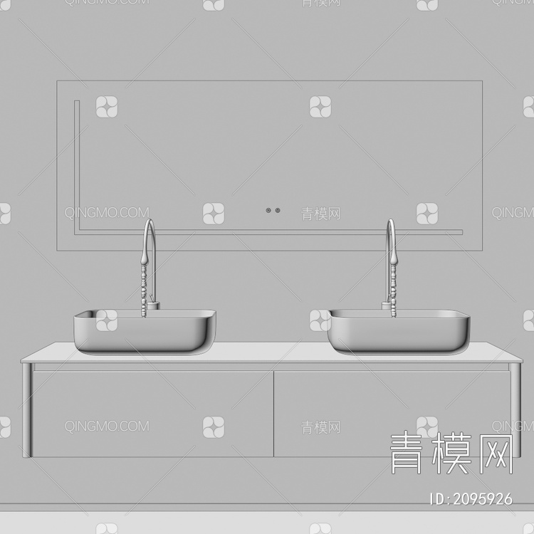 卫浴柜 浴室柜 洗手台3D模型下载【ID:2095926】