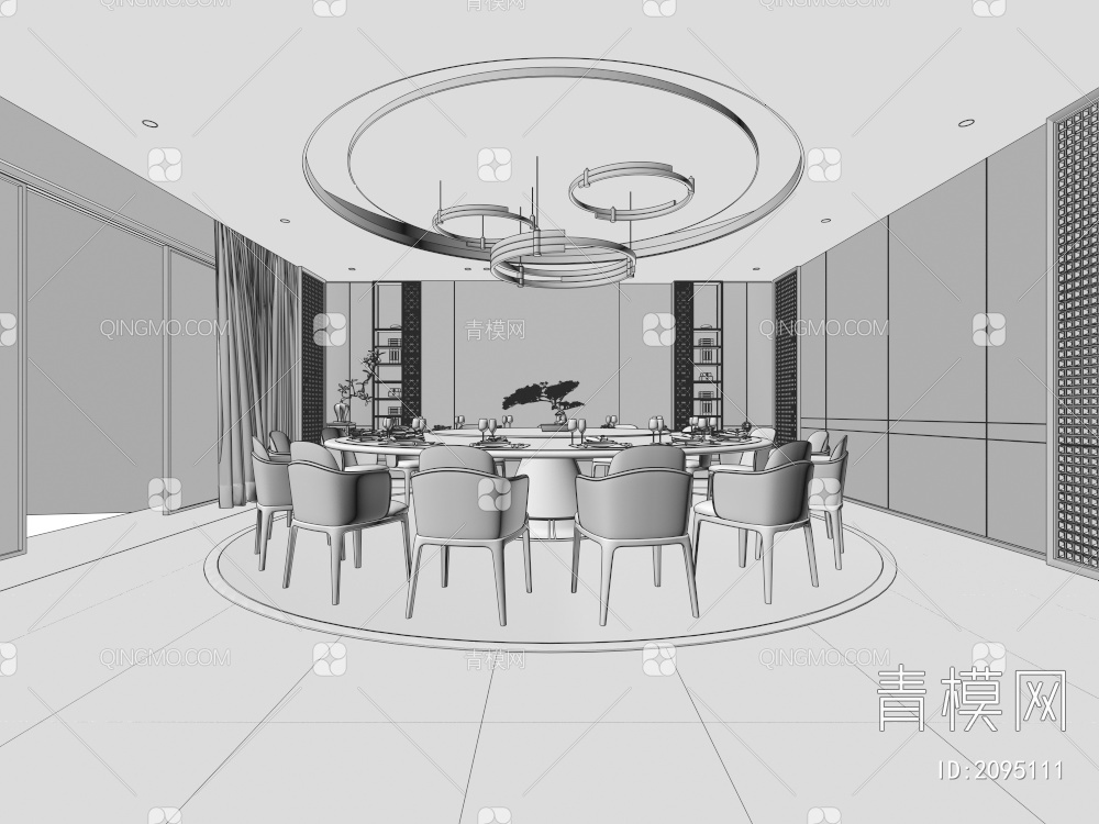 餐厅包厢_会所包厢3D模型下载【ID:2095111】