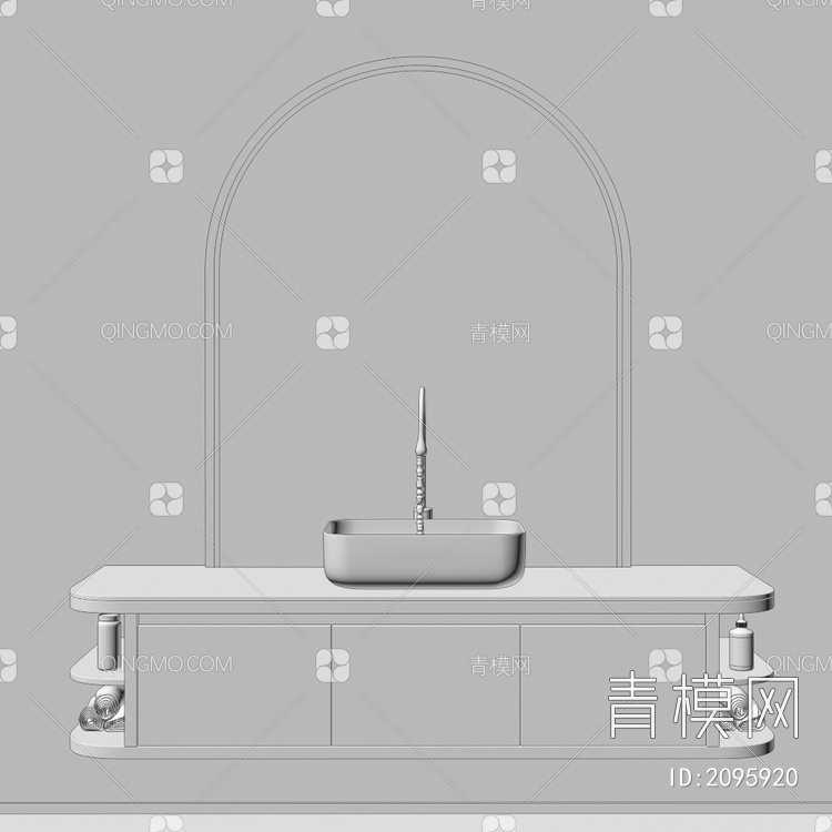 卫浴柜 浴室柜 洗手台3D模型下载【ID:2095920】