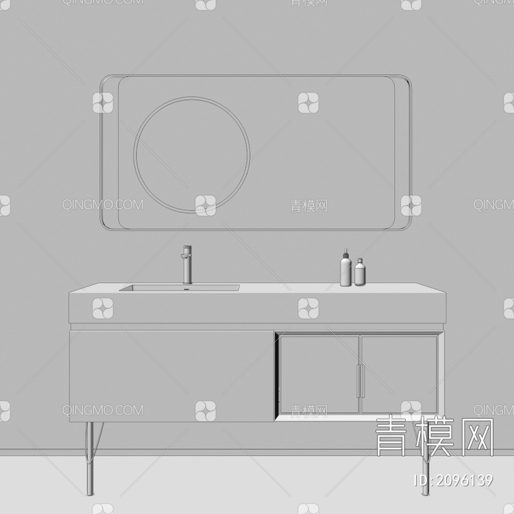卫浴柜 浴室柜 洗手台3D模型下载【ID:2096139】