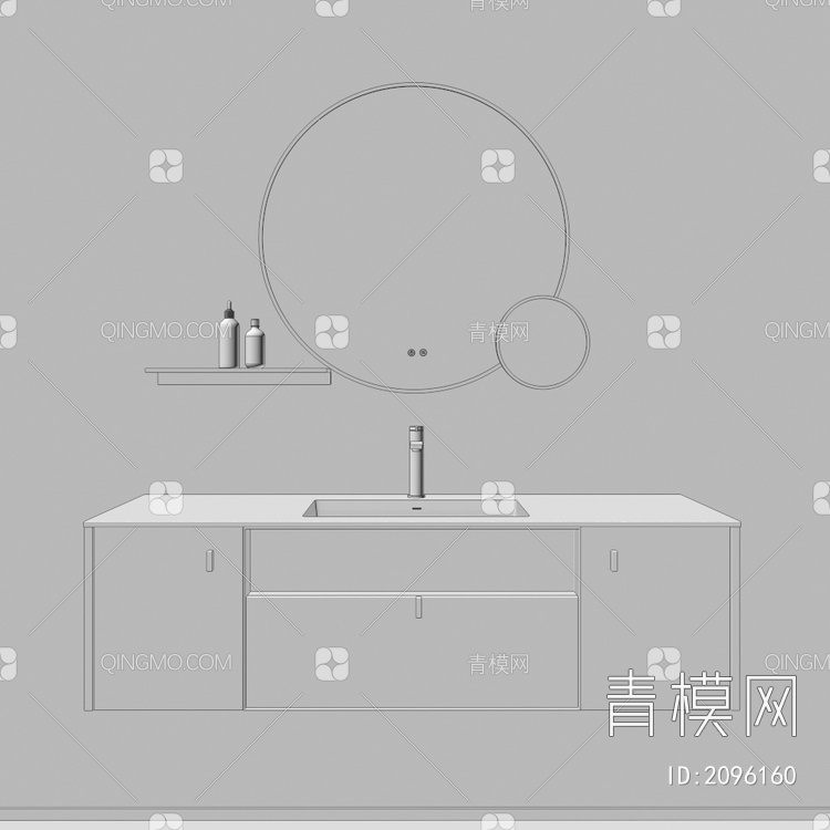 卫浴柜 浴室柜 洗手台3D模型下载【ID:2096160】