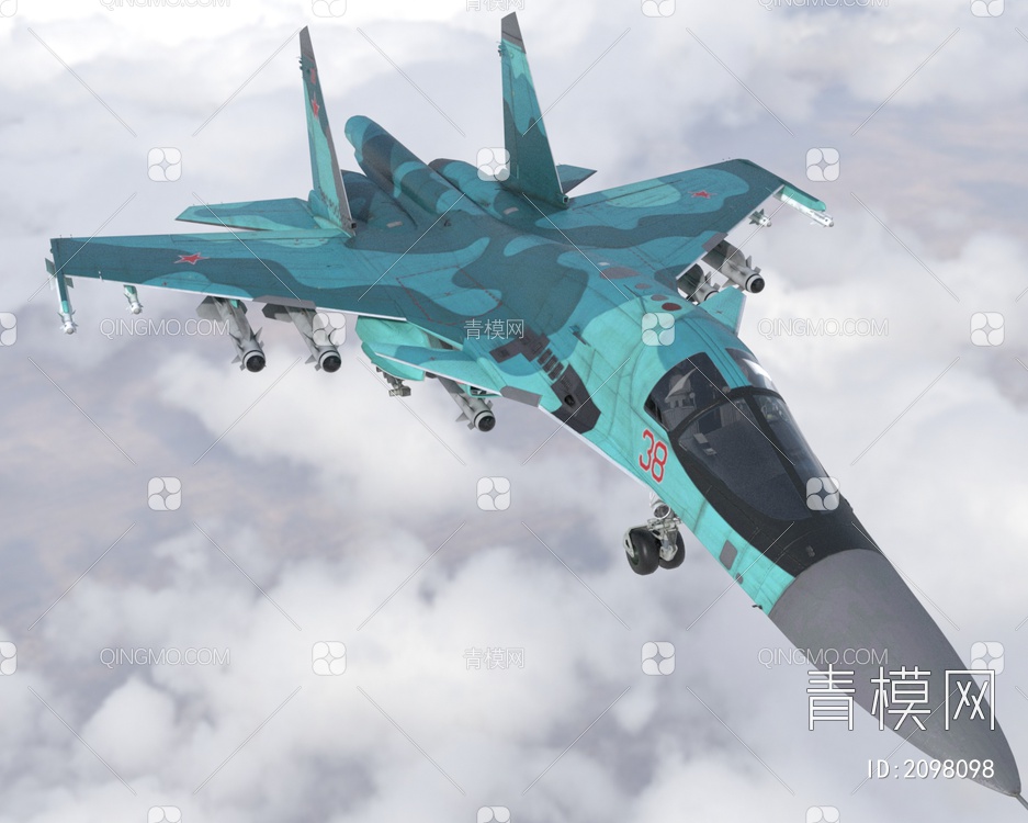 su34苏34战斗机3D模型下载【ID:2098098】