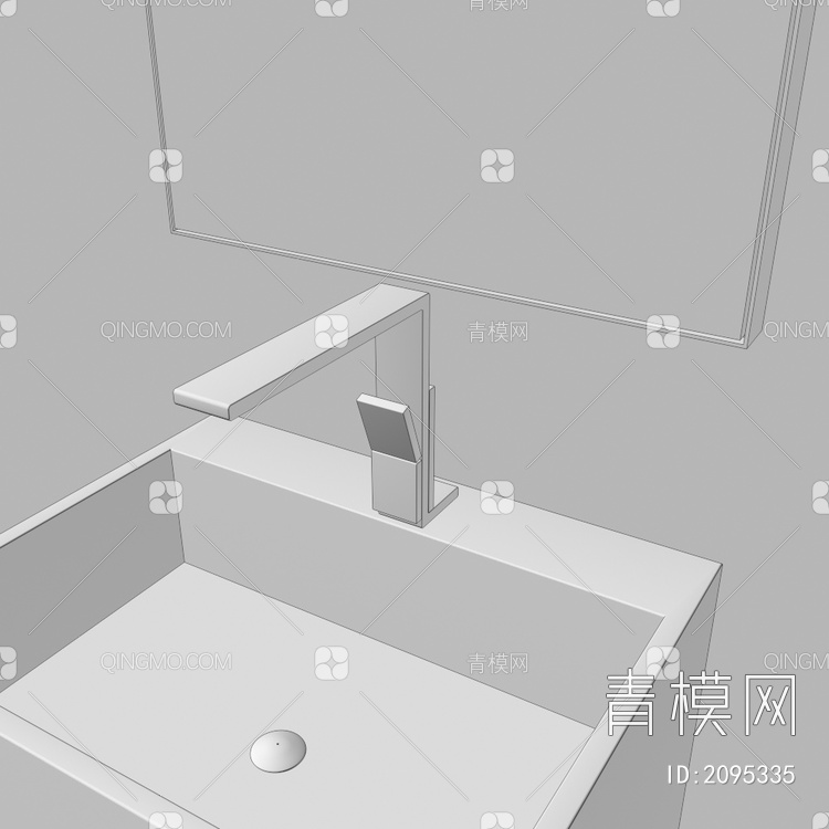 极简 不锈钢 淋浴 水龙头3D模型下载【ID:2095335】