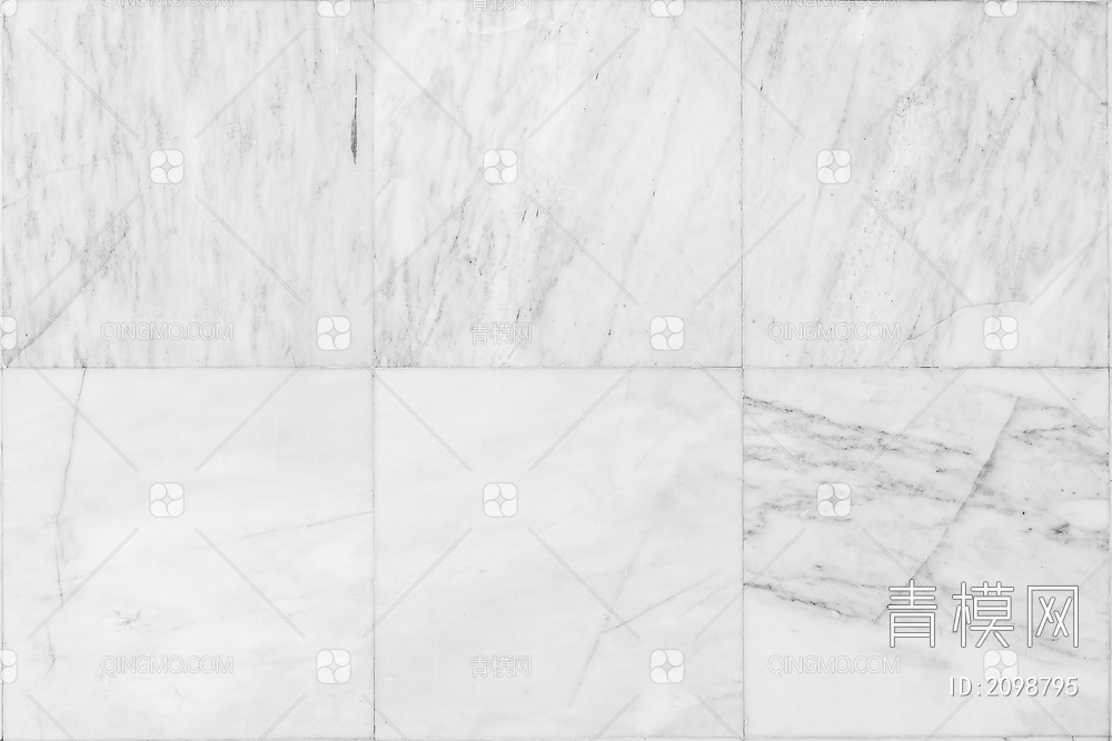 白色大理石瓷砖带缝拼接贴图下载【ID:2098795】