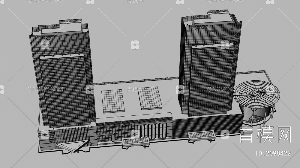 公共建筑 商业综合体 公寓楼 写字间3D模型下载【ID:2098422】
